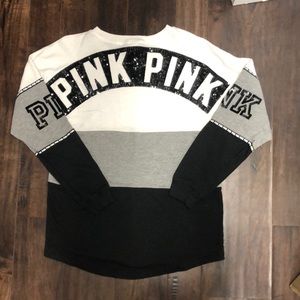 Pink long sleeved sequin top